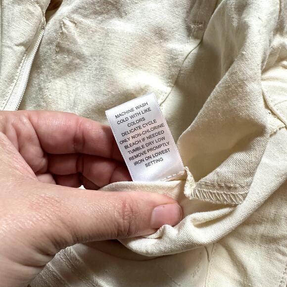 NWT WESTBOUND Cream Linen Blend Pants Size 14 Classic Casual Luxe Chic Preppy - Picture 13 of 13